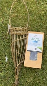 Willow nesting wool feeder with Hebridean wool
